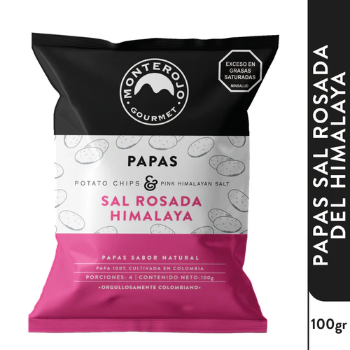 Monterojo Gourmet Potato Chips Himalayan Salt Flavor Premium Crunch Pack X3 100g