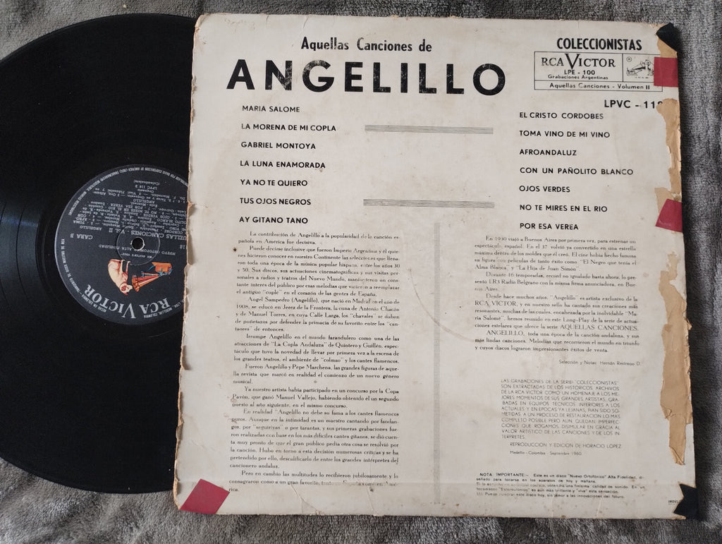 Angelillo Angelillo Volumen II RCA Victor Vinyl LP Record Traditional Flamenco