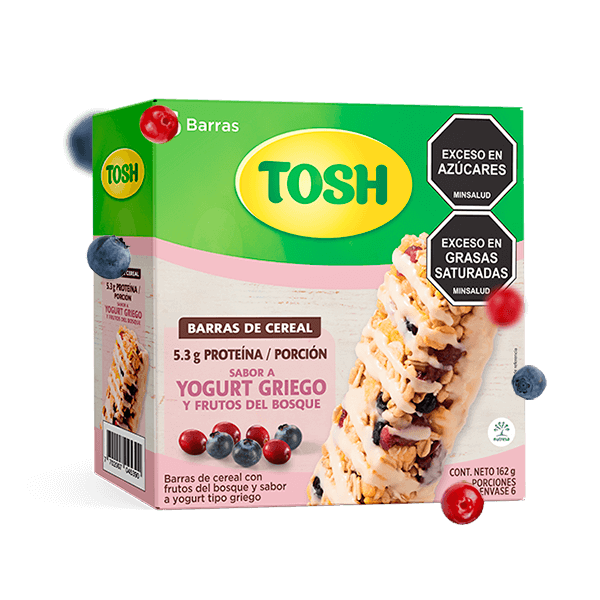 Tosh Cereal Bar Forest Fruits Greek Yogurt Healthy Snack Fiber 6-Pack 162g
