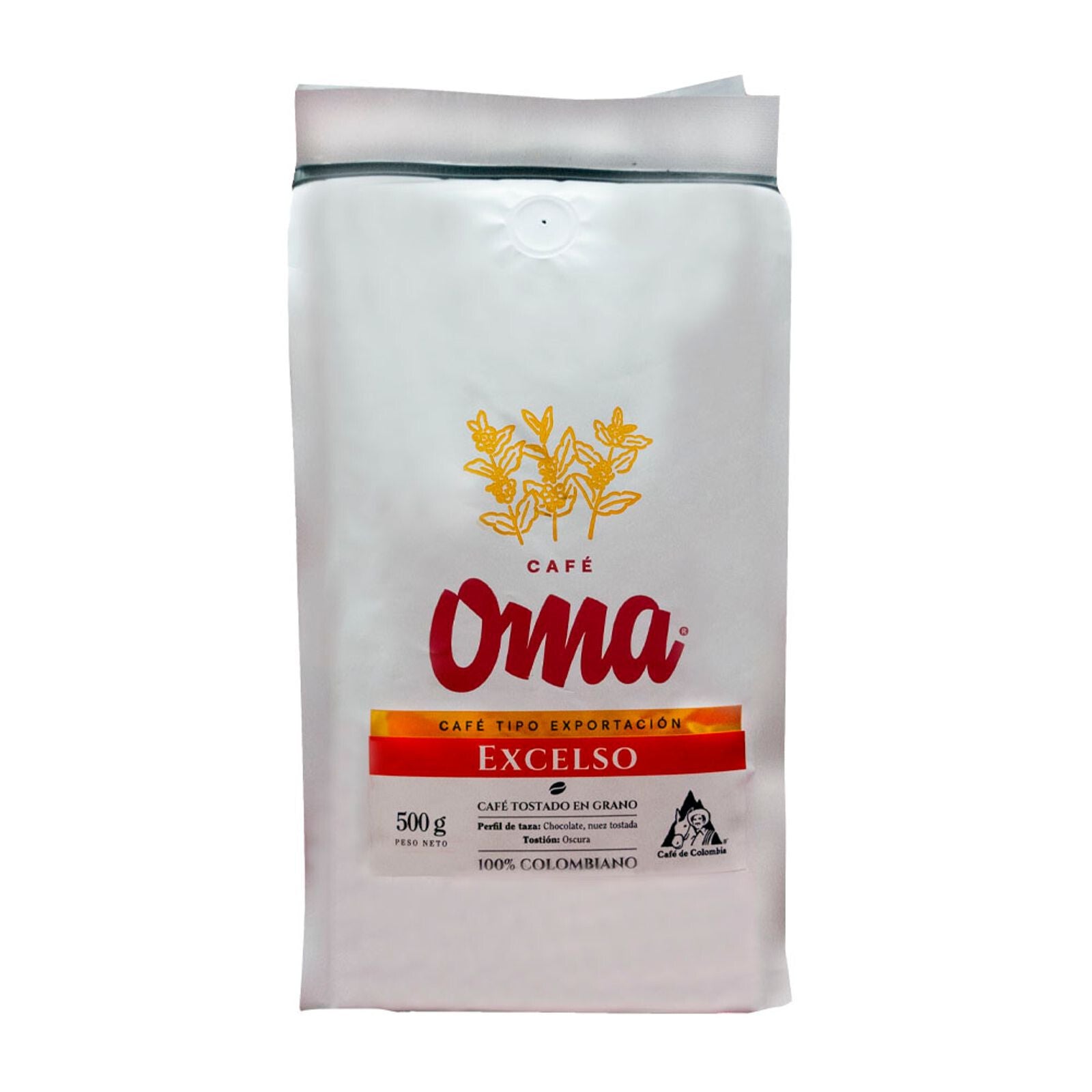 Oma Dark Roast Chocolate Nut Notes Coffee Beans Whole Bean Selection - 500g