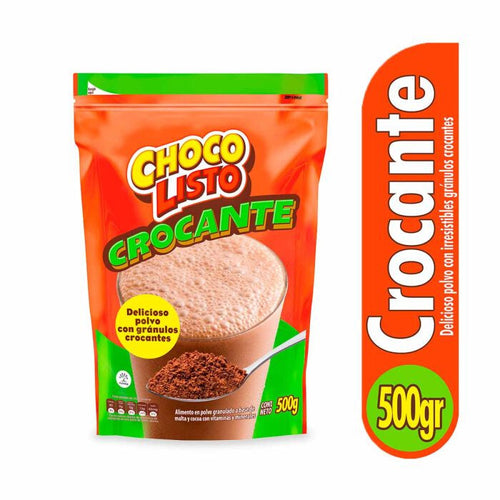 Chocolisto Crispy Chocolate Drink Mix Powder Crocante Formula - 17.6 oz (500g)