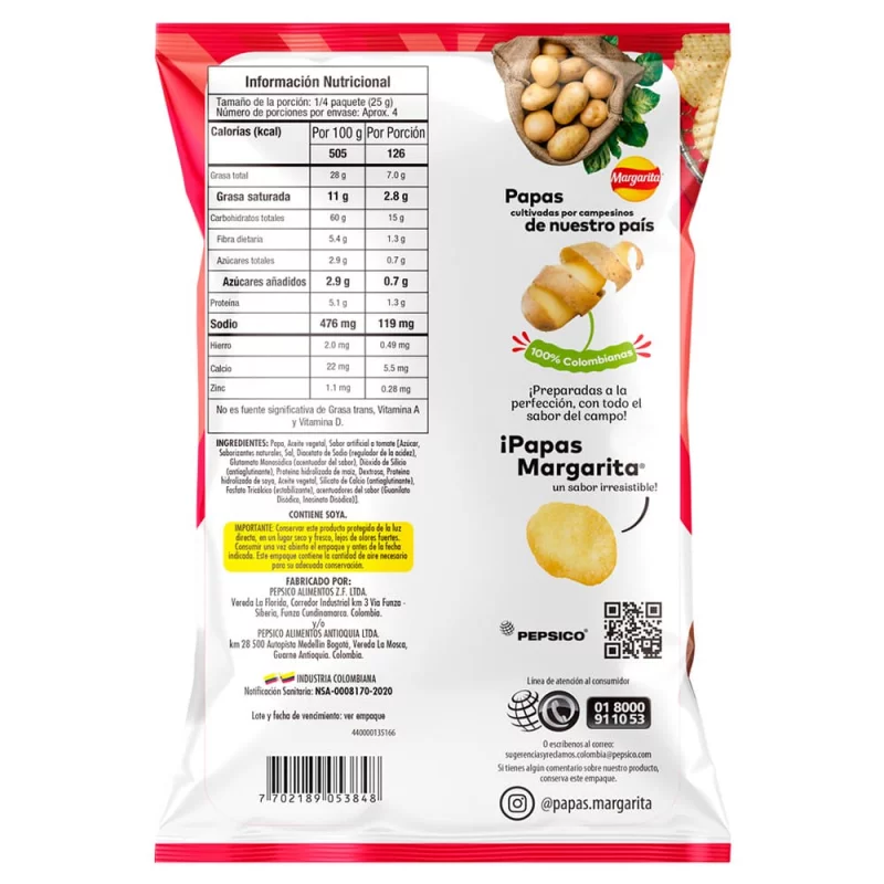 Frito Lay Margarita Potato Chips Tomato Flavor Crunchy Tomate Snacks Bag - 105g
