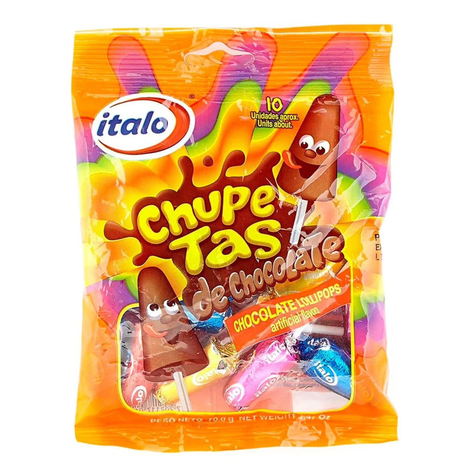 Italo Chocolate Lollipop Chupeta de Chocolate Creamy Cocoa Sweet Treat 70g