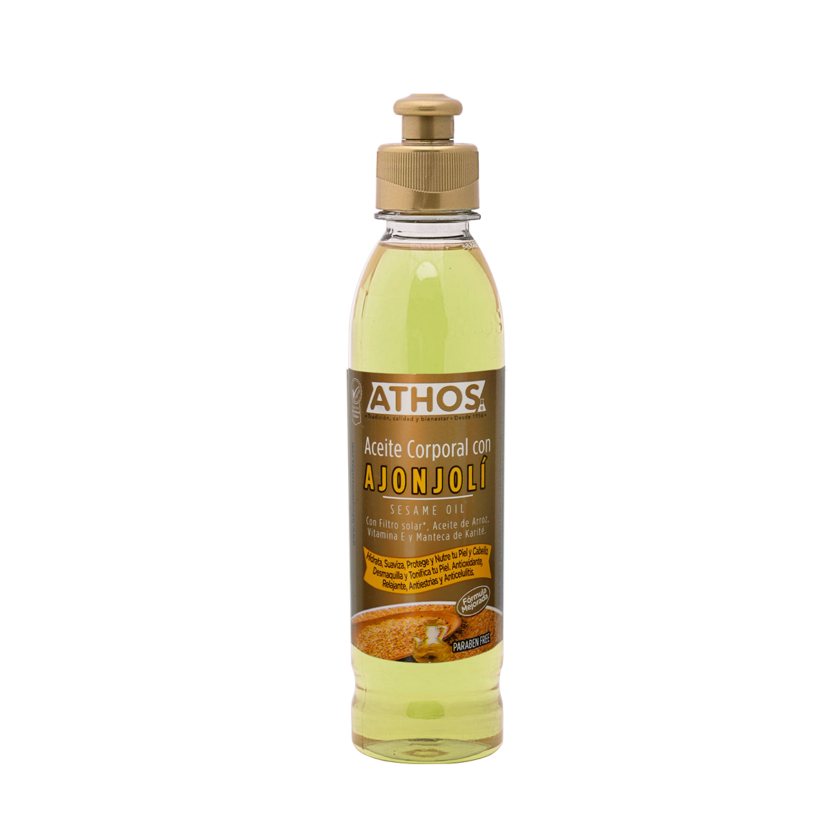 Athos Sesame Body Oil Skin Revitalizing Treatment Aceite de Ajonjoli - 250ml