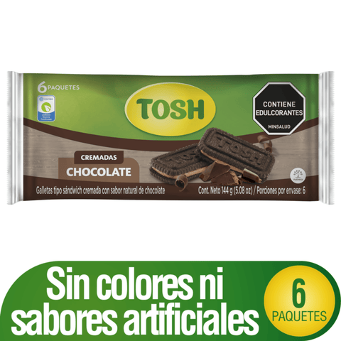 Tosh Light Chocolate Cookies Pack Healthy Grain Sweet Biscuit Snacks 6u 144g