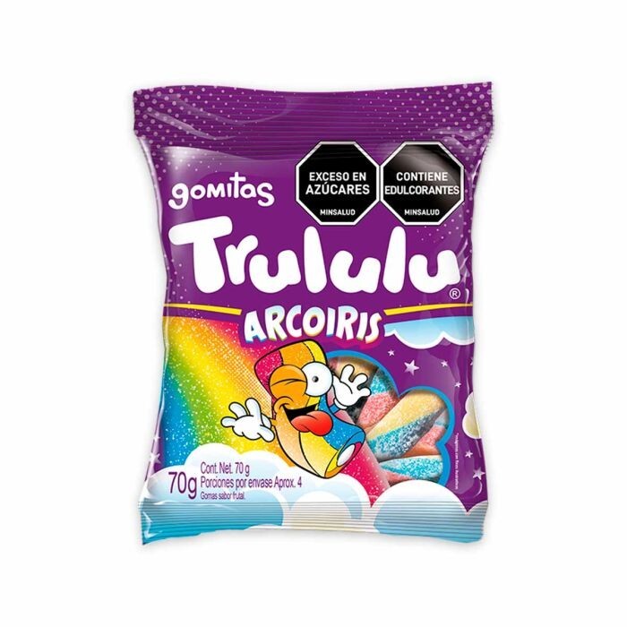 Trululu Rainbow Gummies Gomitas Arcoiris Striped Chewy Soft Candy - 70g