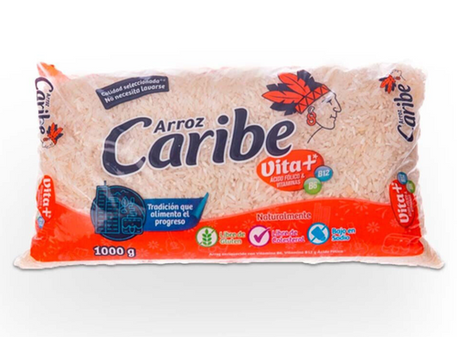 Caribe Vita White Rice Arroz Blanco Enriquecido Fortified Grains - 1 kg