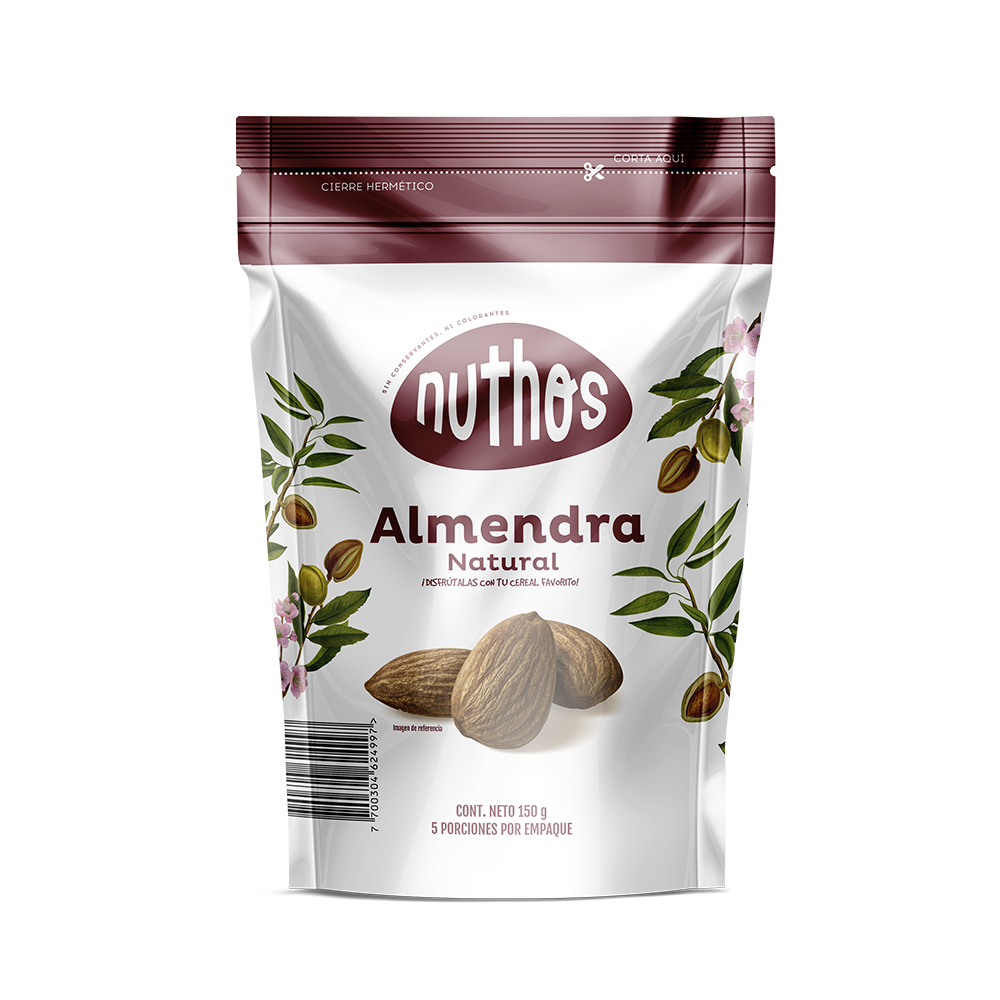 Nuthos Natural Almonds Almendras Naturales Healthy Whole Nut Snacks - 150g