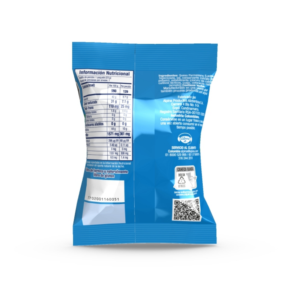 Alpina Parmesan Cheese Snacks Pasabocas Queso Parmesano Dehydrated Crunchy 23g