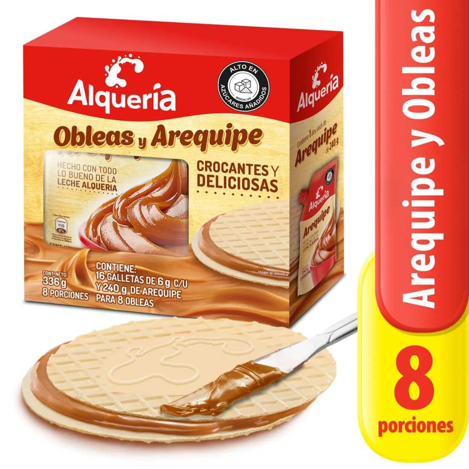 Alqueria Wafers with Caramel Spread Obleas con Arequipe Ready to Eat - 336g