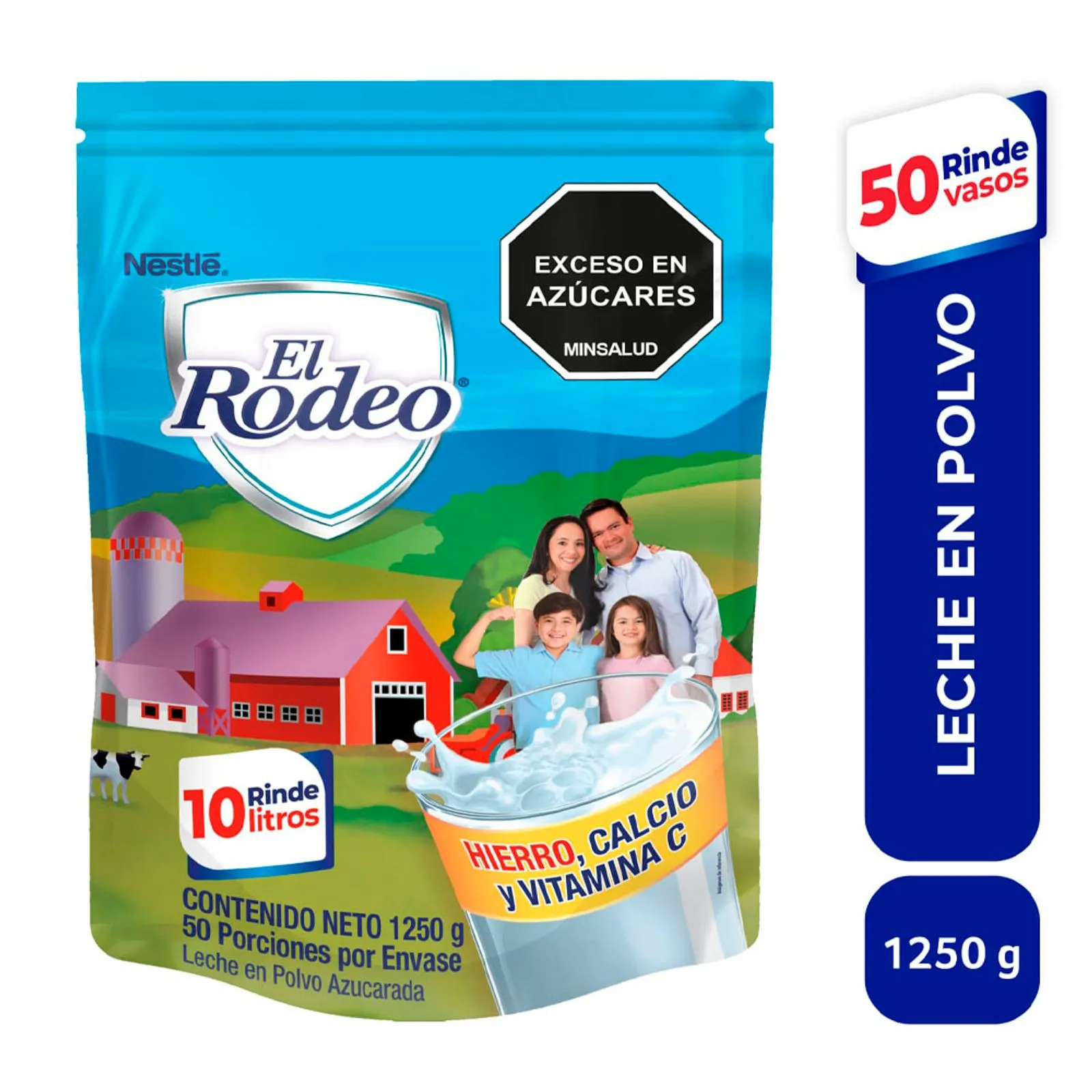El Rodeo Sweetened Powdered Milk Leche en Polvo Azucarada Large Bag - 875g