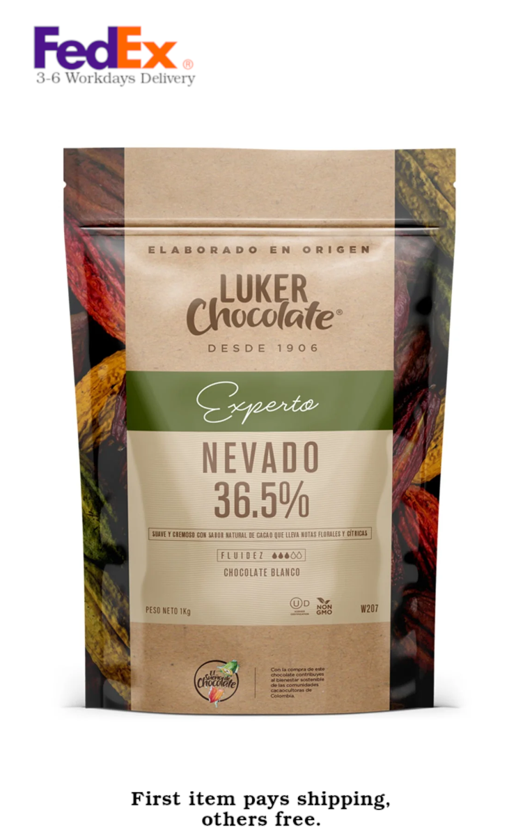 Luker Pure White Chocolate 36.5% Blanco Puro No Hidrogenado Premium - 1kg