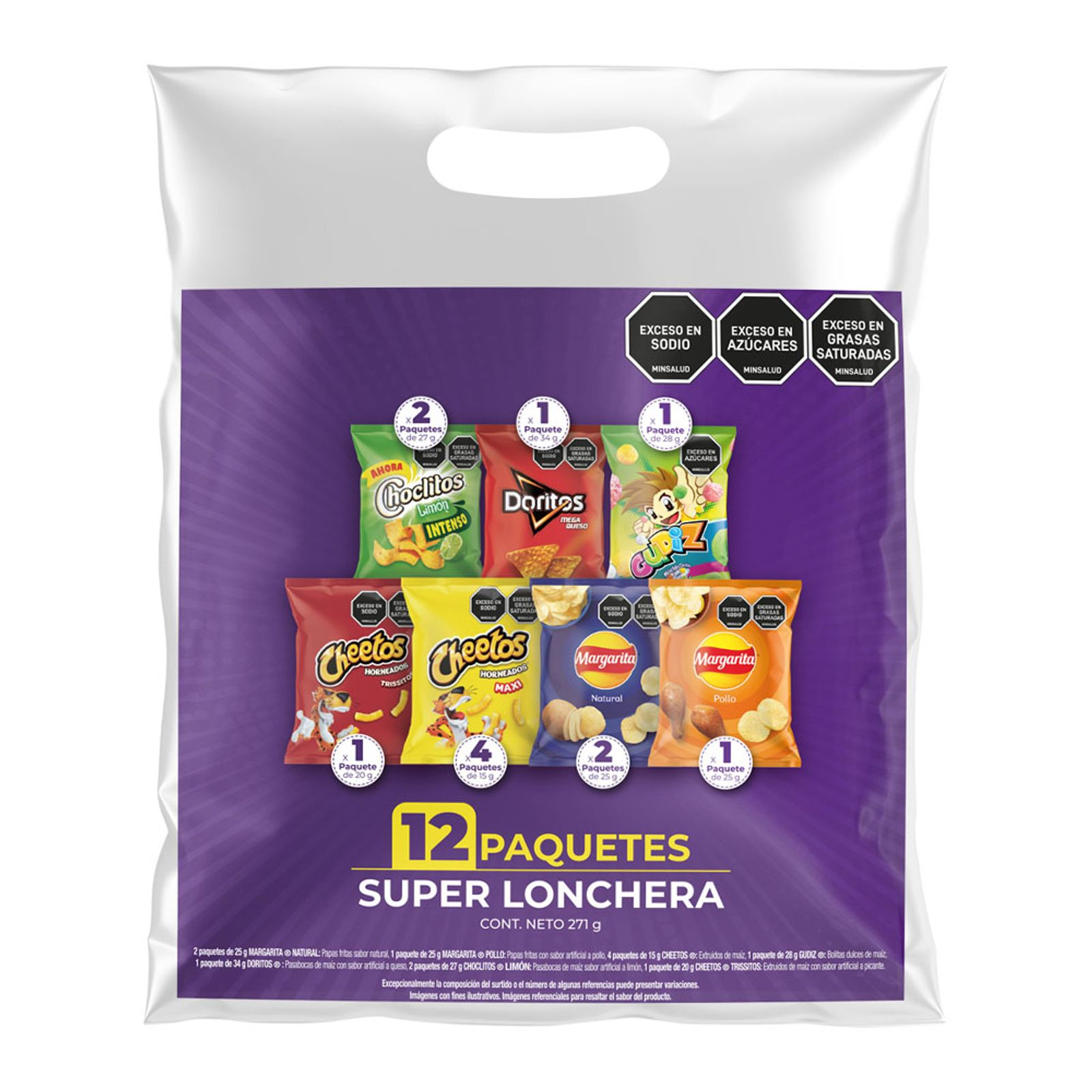 Frito Lay Assorted Snacks Super Lunchbox Lonchera Multipack Variety 12u 271g