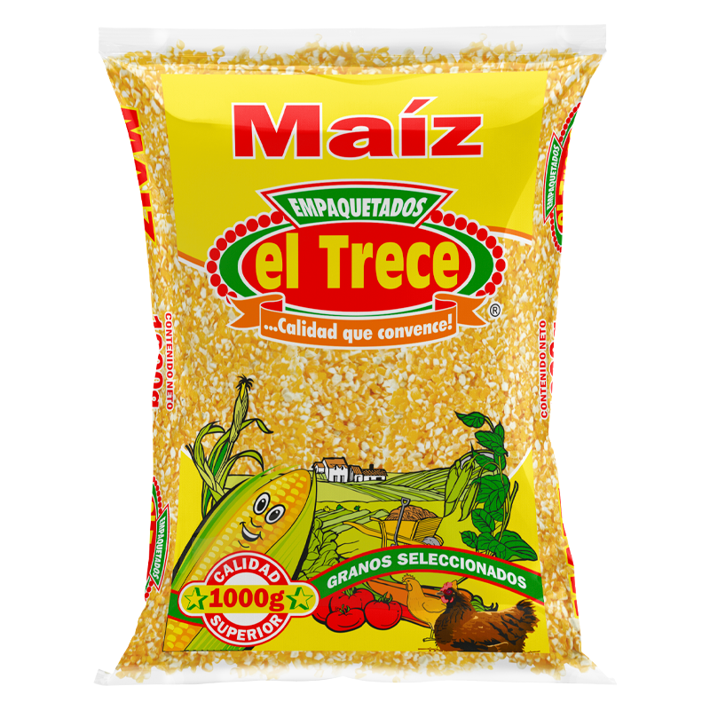 El Trece Cuchuco de Maiz Amarillo Yellow Thick Milled Corn Grains Blend - 1 Kg