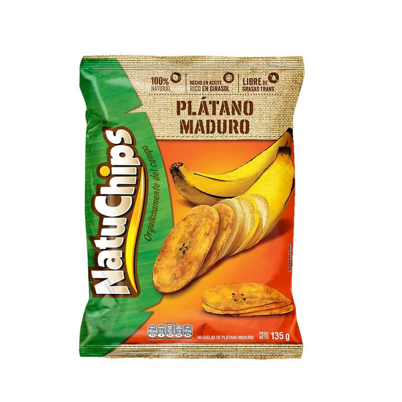 Natuchips Ripe Plantain Chips Frito Lay Maduritos Sweet Snacks - 12-Pack (456g)