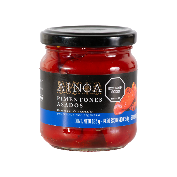 COLOMBIAN AINOA ROASTED PEPPERS 185G, PIMENTONES ASADOS