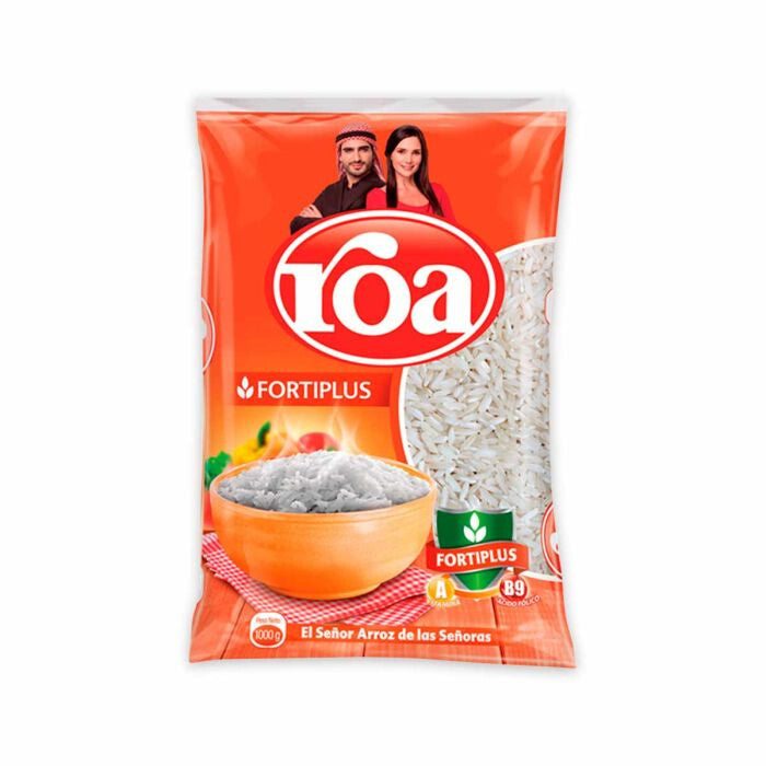 Roa Fortiplus White Rice Arroz Blanco Fortificado Vitamin Grains - 1 kg
