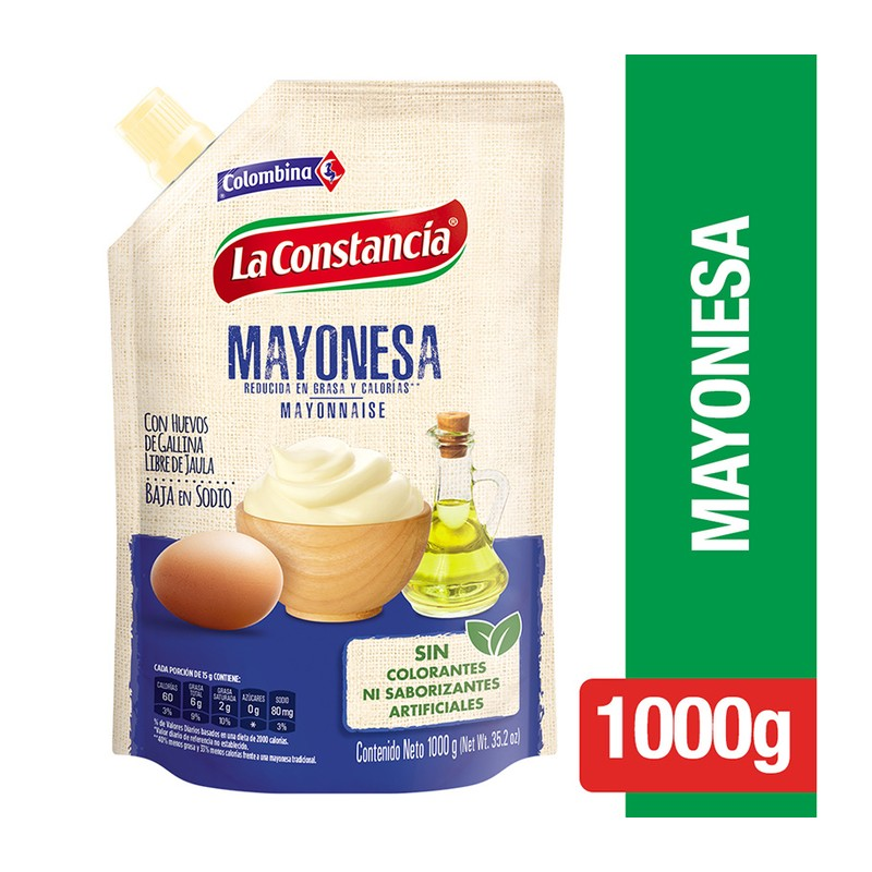 La Constancia Mayonnaise Mayonesa Doypack Creamy Traditional Dressing 1000g