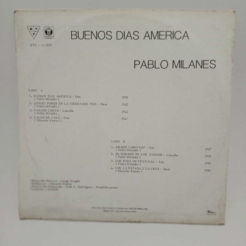 Pablo Milanes Buenos Dias America Orbe Vinyl LP Record Rare Cuban Nueva Trova