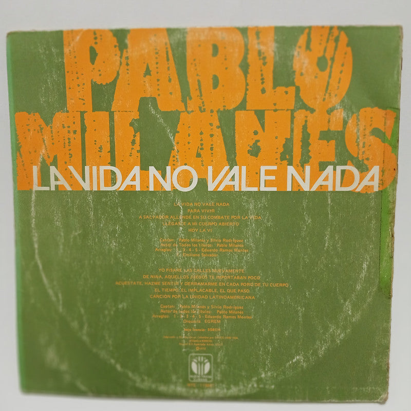 Pablo Milanes La Vida No Vale Nada Nueva Trova Cubana Vinyl LP Record Gatefold