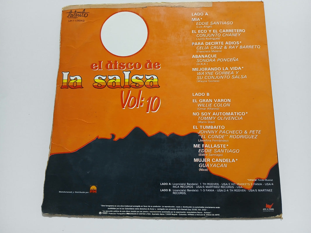 Various El Disco De La Salsa Vol 10 Talento Vinyl LP Record Classic Salsa Mix