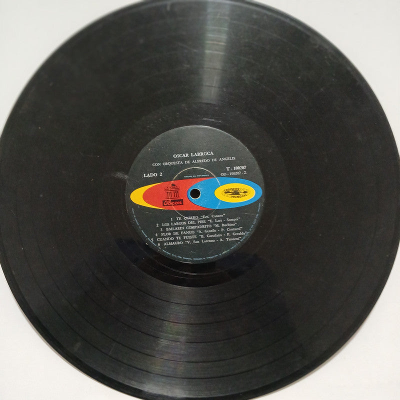 Oscar Larroca Con Alfredo de Angelis Orquesta Tipica Vinyl LP Record Tango Rare