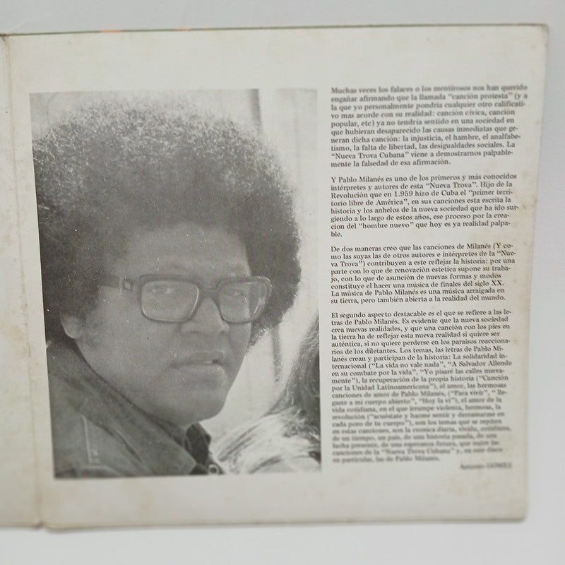 Pablo Milanes La Vida No Vale Nada Nueva Trova Cubana Vinyl LP Record Gatefold